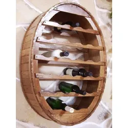 DanDiBo Weinregal Weinfass zum hängen für 24 Flaschen Braun Bar Flaschenhalter Fass