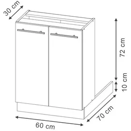 Vicco Kochinsel Fame-Line 60 x 30 x 82 cm Dunkelblau