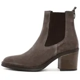 Derimod Cowboy-Absatzstiefel aus Veloursleder Cowboy Boots Textilfutter, EVA Sohle, Absatz 5,5 cm braun 37 EU
