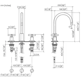 Dornbracht Tara. 135 Zweihandmischer (20713892-00)