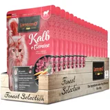 LEONARDO Frischebeutel [16x85g Kalb + Gemüse] | Getreidefreies Nassfutter für Katzen | Feuchtfutter Alleinfutter im Einzelportionsbeutel