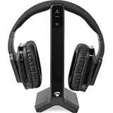 Nedis Nedis, TV RF Over-Ear Kopfhörer mit Ladestation & Reichweite 25m, Schwarz - Schwarz