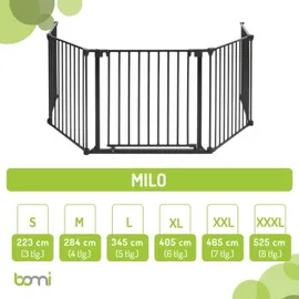 Bomi Kaminschutzgitter Milo 100-223 cm Schwarz