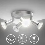 B.K.Licht LED Deckenleuchte Spotlampe Deckenstrahler 4x GU10 3W Küche Wohnzimmer Flur