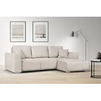 otto home Ecksofa OTTO HOME "BEATRICE optionale Schlafsofa mit Bettkasten, B/T/H: 265/170/86 cm", beige (creme), B:265cm H:86cm T:170cm, 100% Polyester, Sofas, Ecksofa, L-Form, wahlweise auch mit Bettfunktion und Bettkasten