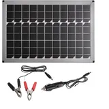 HpLive 18V 20W Monokristallin Solarmodul USB Ladegerät Tragbar Outdoor Solarpanel mit Batterieklemme für Camping Garten (30x40cm, Schwarz)