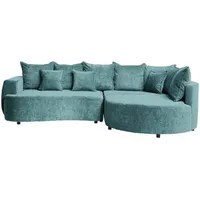 Carryhome Ecksofa, Türkis, Textil, 3-Sitzer, Füllung: Schaumstoff, Ottomane rechts, L-Form, 307x194 cm, Stoffauswahl, seitenverkehrt erhältlich, Schlafen auf Sitzhöhe, Wohnzimmer, Sofas & Couches, Wohnlandschaften, Ecksofas