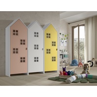 Vipack Kleiderschrank in Korpus Weiß / Front Pink, Weiß