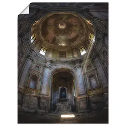Wandbild ARTLAND "Lost Place - marode Kirche - verlassen", grau (farbe bild(er): grau), B:60cm H:80cm T:0,1cm, Papier, Bilder, als Leinwandbild, Poster in verschied. Größen