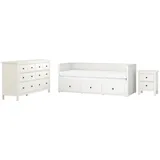 IKEA HEMNES Schlafzimmermöbel 3er-Set weiß gebeizt