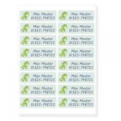Namensaufkleber Aquarell Design - 110 Stück 50x15 mm