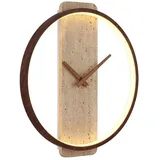 GLOBO LIGHTING Wanduhr (LED Wanduhr Metall weiß Beleuchtung im Kerzenstil D 50 cm)