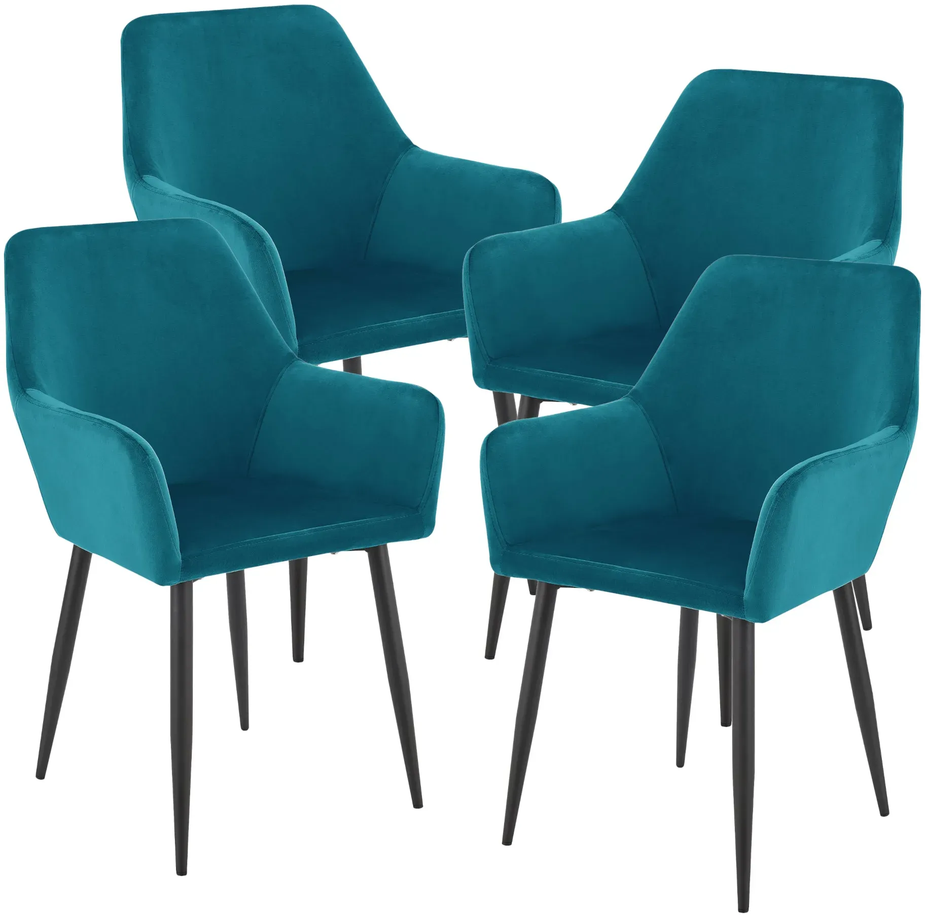 Esszimmerstuhl Hollola 4er Set Türkis [en.casa]