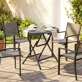 Outsunny Gartentisch Ø 80 x 73 cm Silber