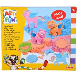 Simba Spielsand Set Einhorn 3x200g Sand Plattform 3D Form 4 Flügel 4 Auge 1 Sticker 2 Ausstechform