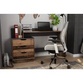 byLIVING Schreibtisch Belfast Eiche Old Wood Nachbildung / Anthrazit