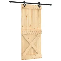 vidaXL Schiebetür rechts 85 x 210 cm Braun/Schwarz
