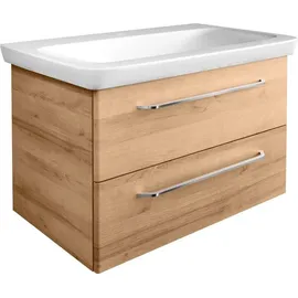 Fackelmann Waschtischunterschrank 2 Schubladen 80 x 49,2 x 47,6 cm Braun