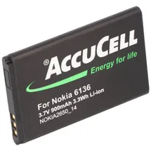 AccuCell Akku passend für Tiptel 6112 Akku mit 3,7 Volt und 900mAh