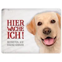 Trendaffe Metallschild XL mit Labrador Motiv und Spruch: Betreten