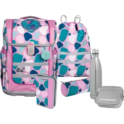 Schulranzen MCNEILL "Ergo Compacto, Barba", Kinder, Gr. B/H/T: 29cm x 38,5cm x 22cm, bunt (barba), Polyester, Rucksäcke, inkl. Federmäppchen, Turnbeutel, Schlamperrolle & Motivmagnet