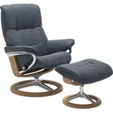 Stressless Relaxsessel "Mayfair", blau (atlantic blau batick), B:83cm H:102cm T:74cm, Leder BATICK: BATICK ist ein leicht korrigiertes, durchgefärbtes und genarbtes Möbelleder, bei dem die meisten Unebenheiten und Spuren in der Regel entfernt wurden.