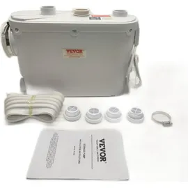Vevor Abwasser Hebeanlage 500W Fäkalienhebeanlage 8m Förderhöhe Abwasserpumpe 6600L/h Haushaltspumpe 2900U/min Schmutzwasserpumpe Eingebautes Rückschlagventil Wartungfrei WC Dusche Waschbecken