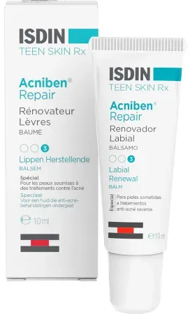 Isdin Teen Skin Rx Acniben Repair Regenerierender Lippenbalsam Tube 10ml