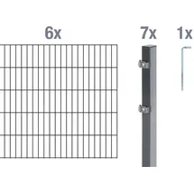 GAH Alberts Doppelstabmatten-Grundset 2,0 x 12 m 6/5/6 anthrazit