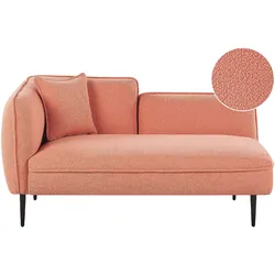 Chaiselongue Bouclé pfirsichrosa linksseitig CHEVANNES