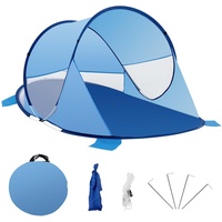 Duhome Strandmuschel Pop Up, Strandzelt für 1-3 Personen Tragbar Beach Zelt mit UV-Schutz Einfacher Aufbau für Strand Camping Garten, Dunkelblau