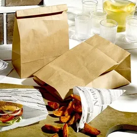 Papstar Blockbodenbeutel, Kraftpapier braun