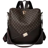 JSNOM Rucksack Damen Klein Elegant: Cityrucksack Wasserdicht Rucksäcke Daypacks Rucksackhandtaschen PU Leder Tagesrucksack Lederrucksack für Frauen (Kaffee)