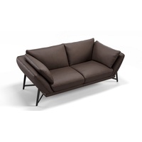 Sofanella 2-Sitzer Leder Estella, Relaxsofa, Designsofa, Designer Couch, Italienisches Sofa, 2er Sofa braun