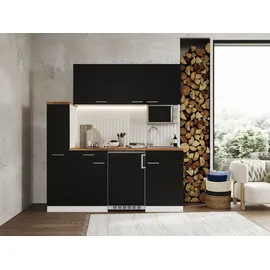 Respekta Küchenzeile Luis 180 cm schwarz