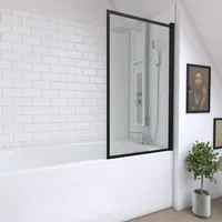 Marwell Duschwand Duschabtrennung Black Edge 75 x 130 cm,