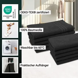 ZOLLNER Gästetuchset 10-tlg. schwarz