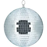 Relaxdays Discokugel, zum Aufhängen, für Decke, große Spiegelkugel, Party Deko, Mottoparty, Diskokugel Ø 20 cm, silber