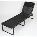 Buri 2er Set Liege Sonnenliege Gartenliege Garten Terrasse Balkon Möbel 2 Liegen schwarz