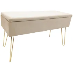 Hockerbank Scarlett Creme H: 42 cm mit Stauraum