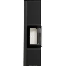 Kratki TORA/L 8 kW Ø 150 mit Türfeder Quarzsinter Schwarz / Brennraum Weiß