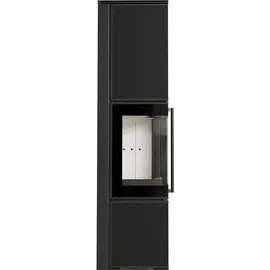 Kratki TORA/L 8 kW Ø 150 mit Türfeder Quarzsinter Schwarz / Brennraum Weiß