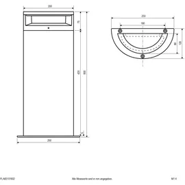 EVN LED Pollerleuchte IP65 mit Bewegungsmelder 50 lm