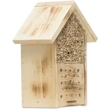 WINDHAGER Insektenhotel ZUR POST, Insektenhaus Nistplatz Brutplatz, Schutz für viele nützliche Insekten, aus Massivholz, braun,