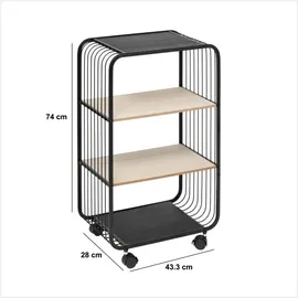 5five simply smart Rollregal 3-stufig 43,3 x 28 x 74 cm Schwarz