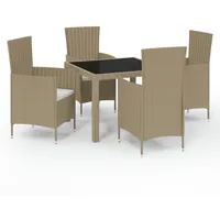 vidaXL Garten-Essgruppe 5-tlg. Beige