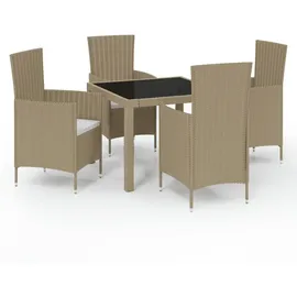 vidaXL Garten-Essgruppe 5-tlg. Beige