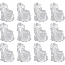 vidaXL Stuhlhusse Weiß 12er Set