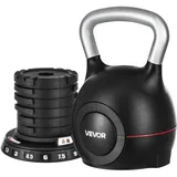 Vevor Kugelhantel Verstellbare Kettlebell 1,5/3/4,5/6/7,5/9/10 kg grau / schwarz