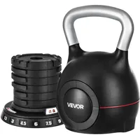 Vevor Kugelhantel Verstellbare Kettlebell 1,5/3/4,5/6/7,5/9/10 kg grau / schwarz